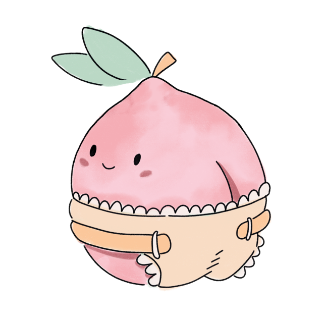 Mascote da marca, frutinha rosa